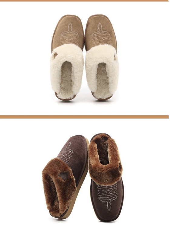 Cozy Western Faux Fur Slippers