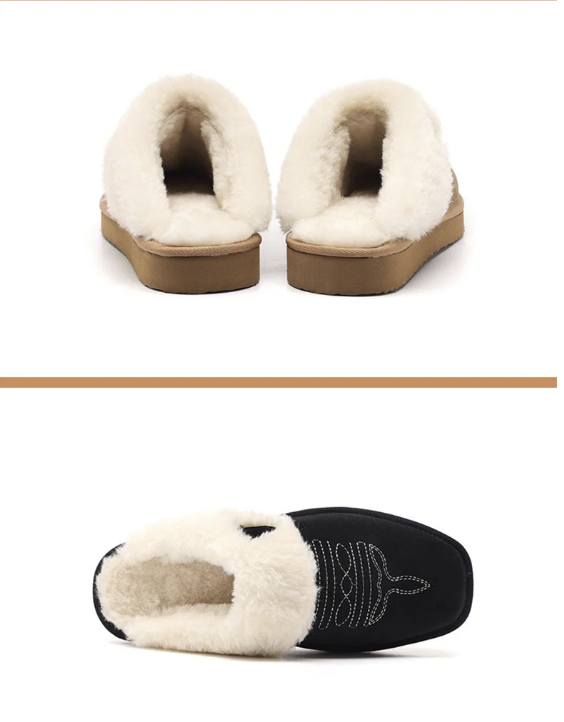 Cozy Western Faux Fur Slippers