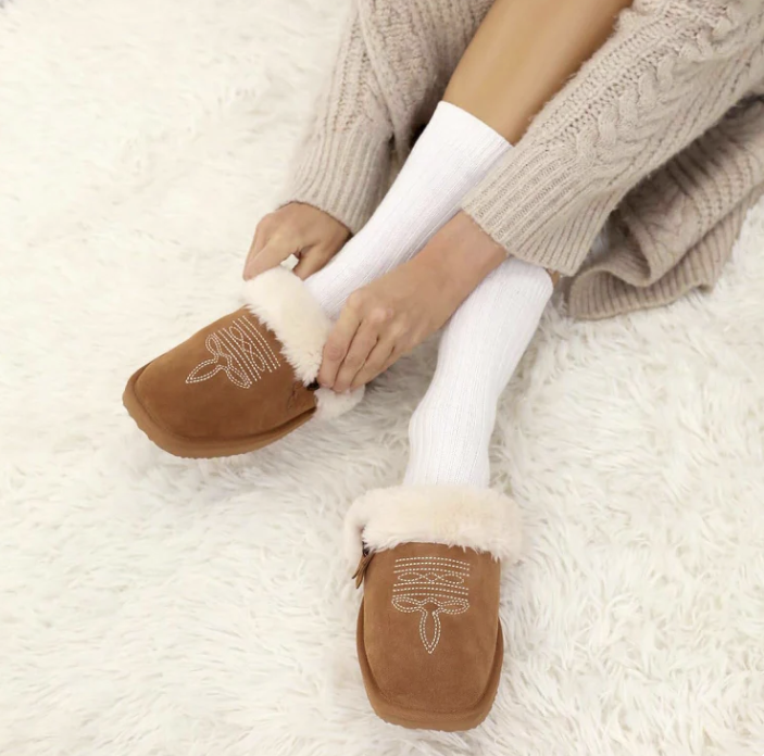 Cozy Western Faux Fur Slippers